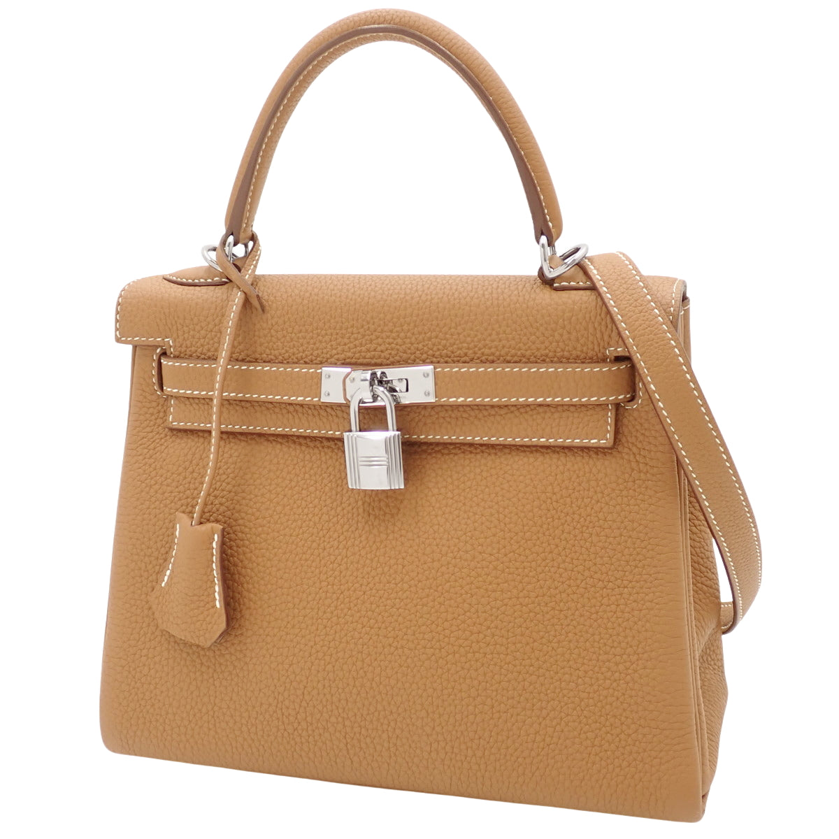 Kelly 25（内缝线）Togo，钯金配件，金色 D 形印章