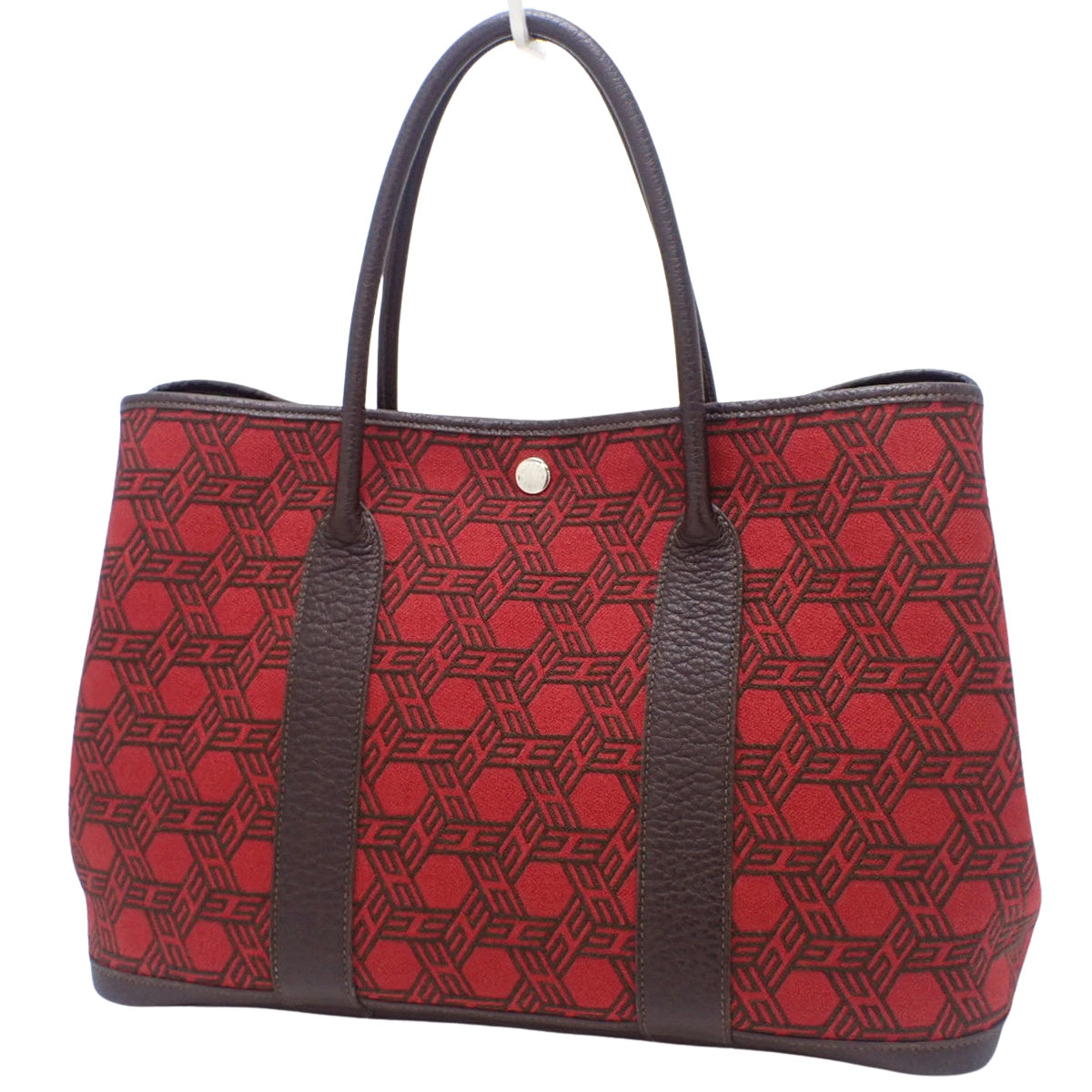 花园派对 PM Toile Saucer Buffle 钯金五金件 Rouge Garance 银色五金件 K 印章