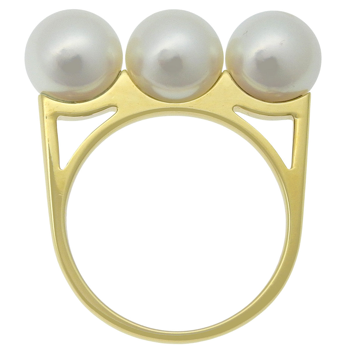 Balance Era 珍珠戒指，镶嵌 Akoya 珍珠，18K 黄金材质