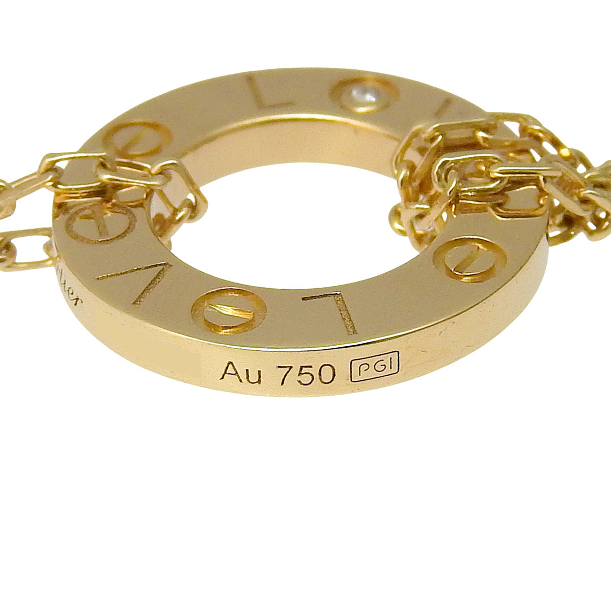 18K黄金LOVE手链，镶嵌2颗钻石