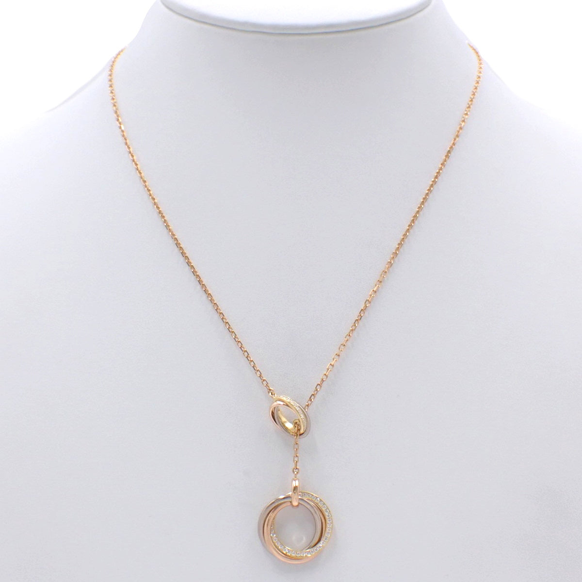 三位一体项链 钻石 K18 白金 WG K18 粉红金 PG K18 黄金 线状钻石