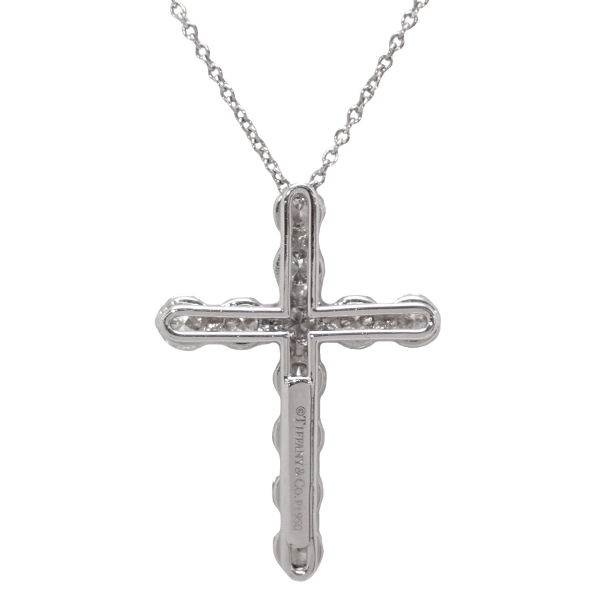 Diamond Cross Pendant, Large Diamond, Pt950 Platinum, 11PD
