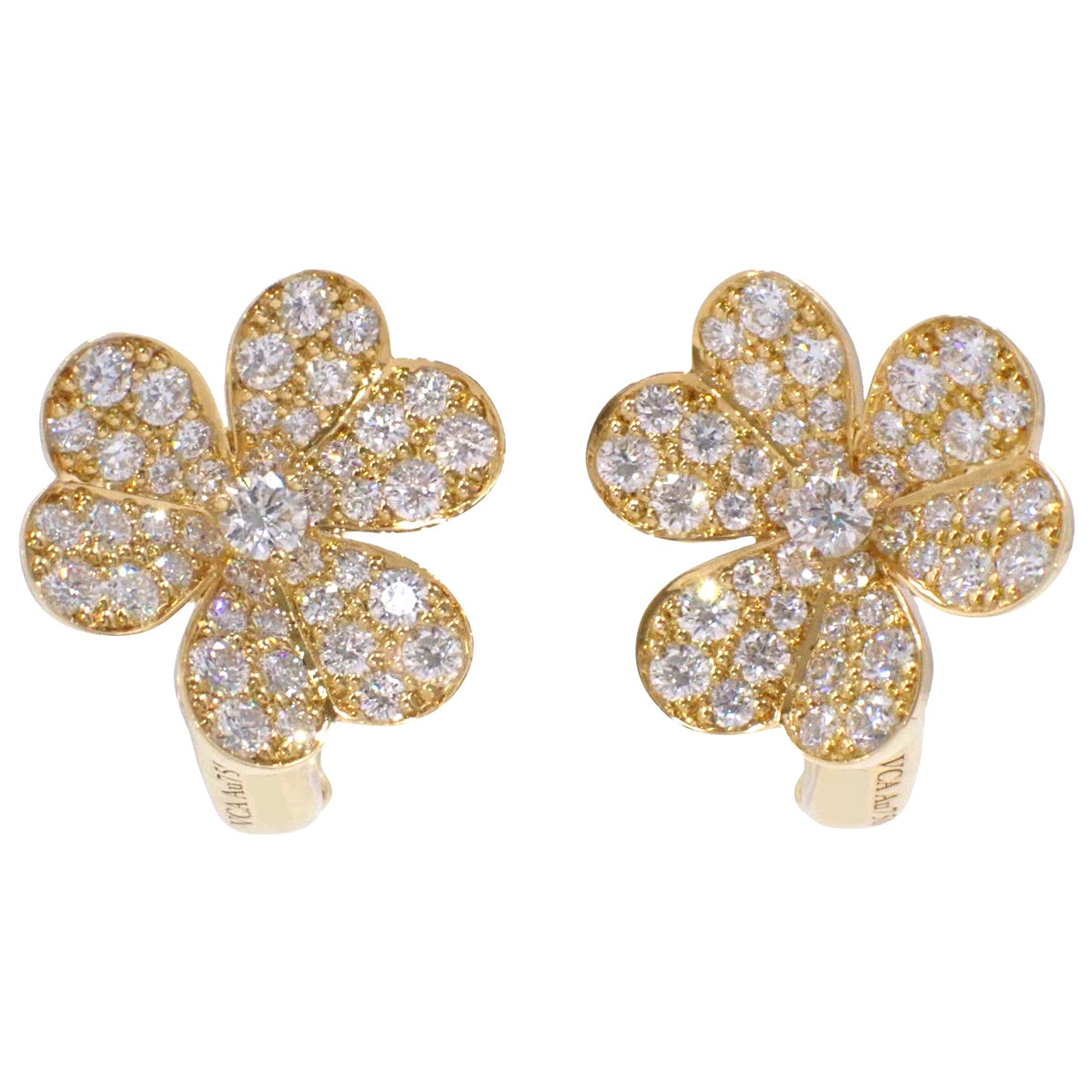 Frivole earrings, small model, diamonds, 18K yellow gold, YG
