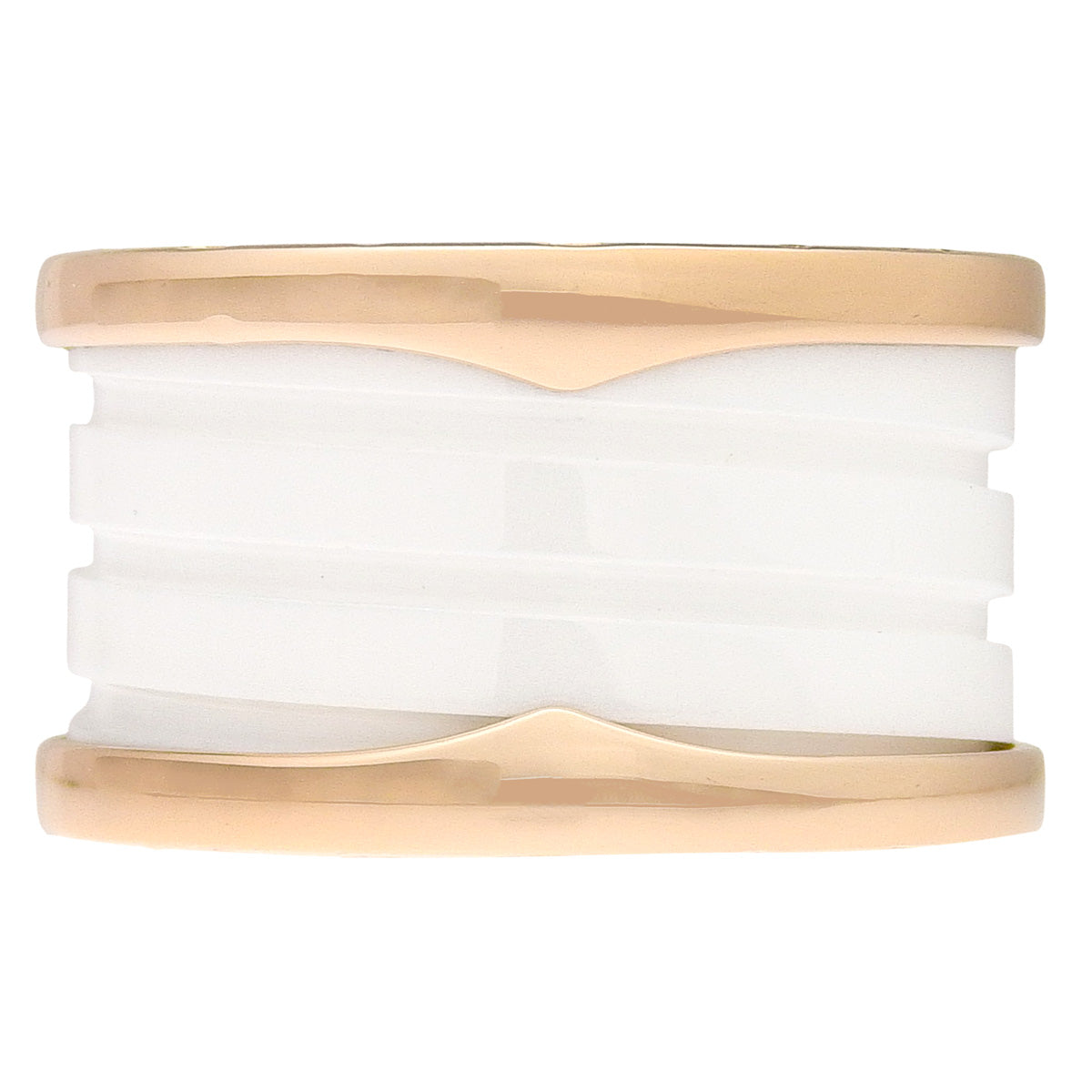 ビー・ゼロワン リング ピンクゴールド K18PG ホワイトセラミック