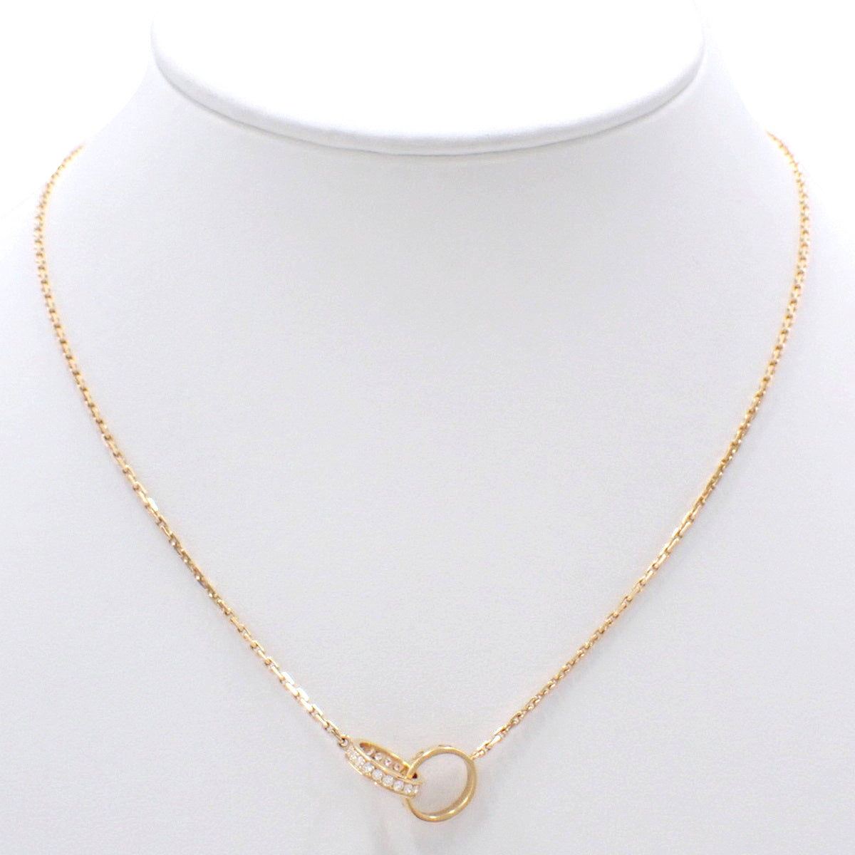 Love ネックレス セミパヴェ ダイヤモンド K18 ピンクゴールド PG ベビーラブ