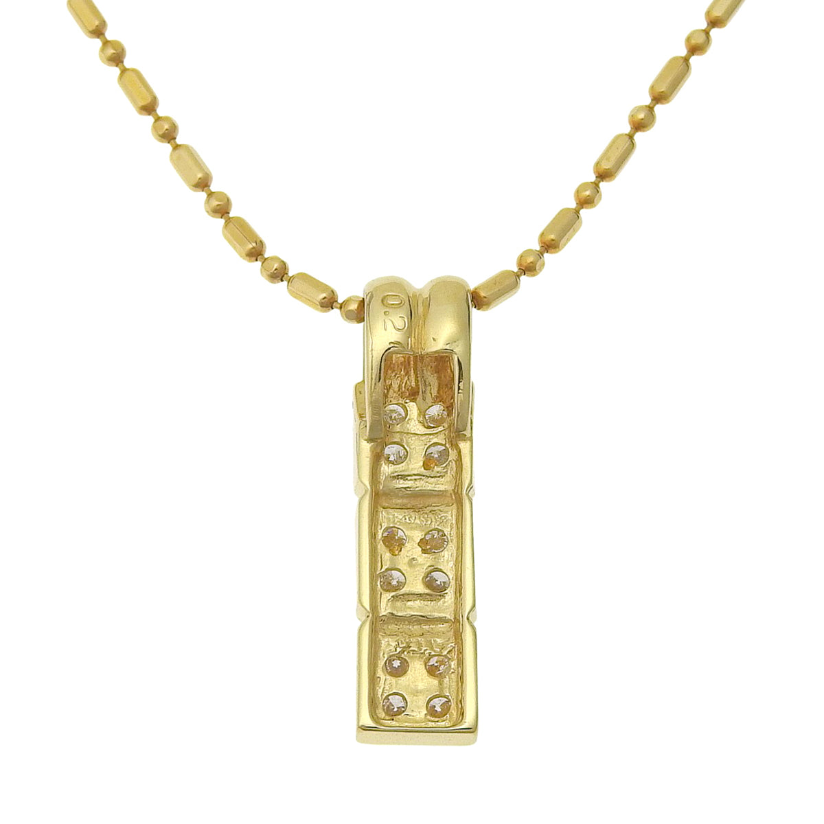 Diamond square necklace in 18K yellow gold
