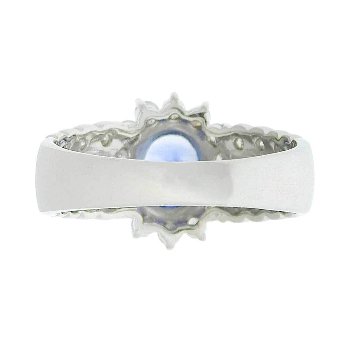 Sapphire and diamond ring, size S1.39/D0.75, platinum Pt900