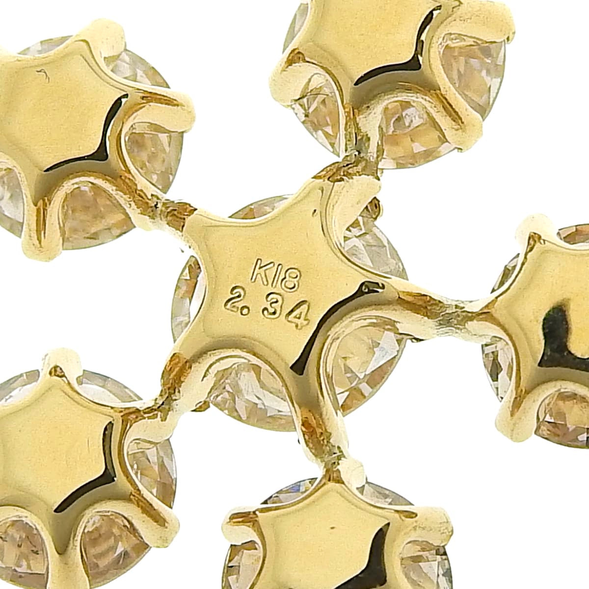 Wave chain flower diamond necklace, 2.34 carats, yellow gold (18k).