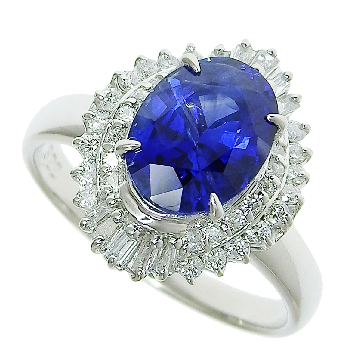 サファイア ダイヤモンド リング S3.22/D0.45 プラチナ Pt900