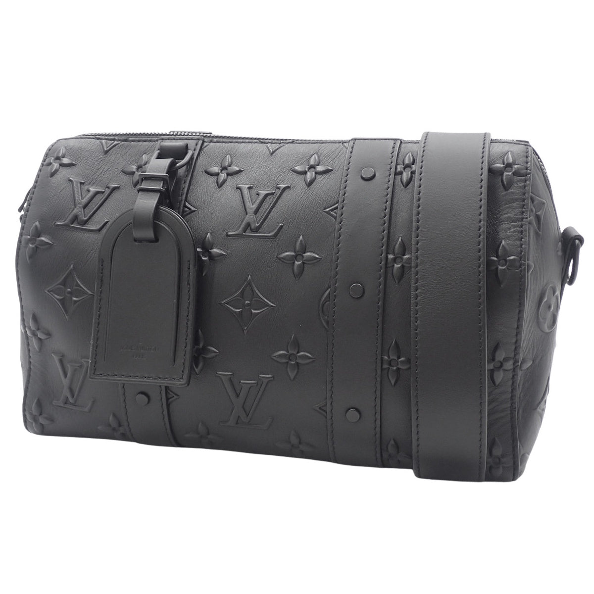 Monogram Seal City Keepall Monogram Seal Leather Noir M57955