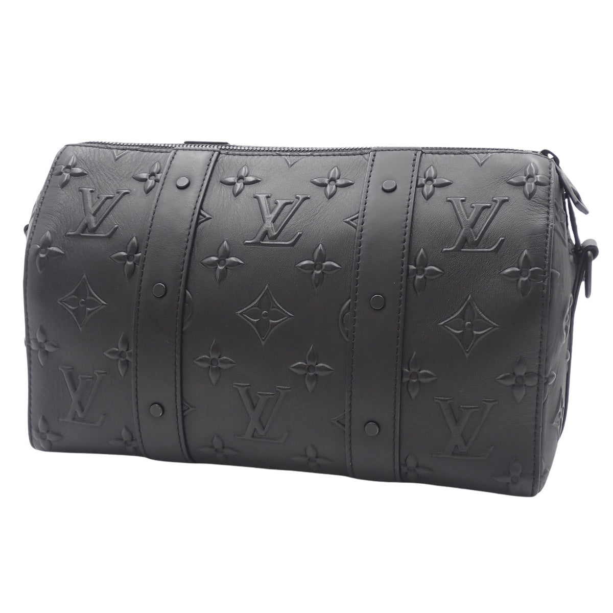 Monogram Seal City Keepall Monogram Seal Leather Noir M57955