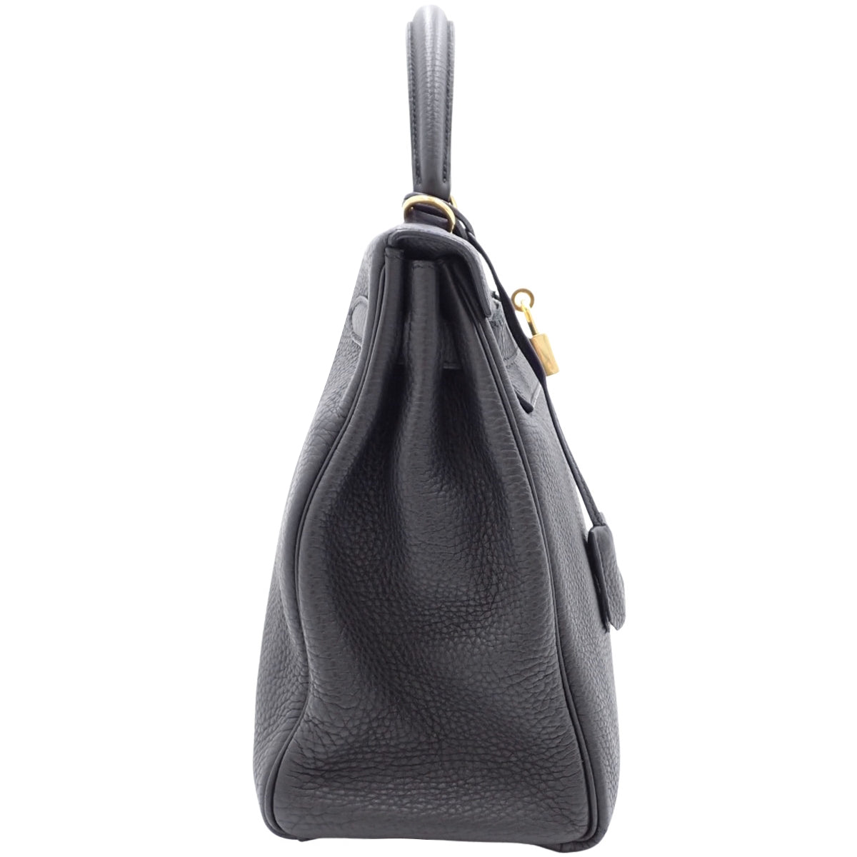 Kelly 32（内缝）Togo 黑色，金色五金配件，Q 印记