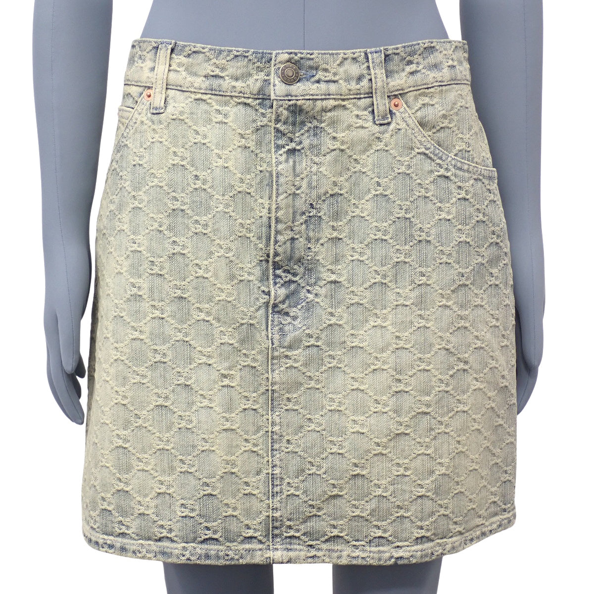 GG denim skirt, size 42, bottoms.