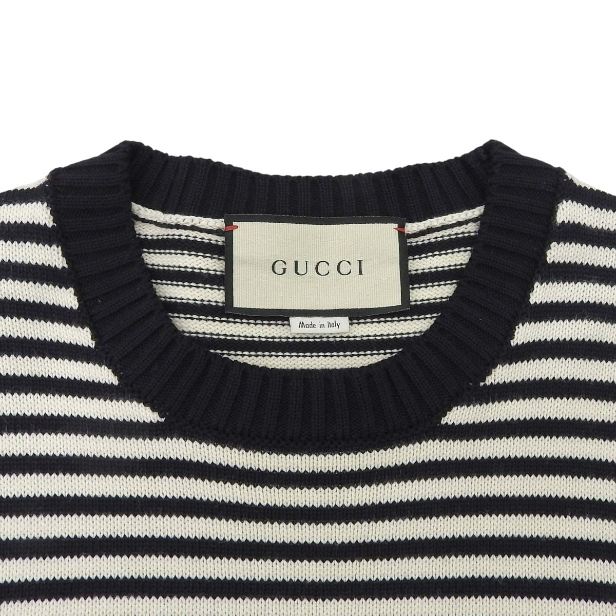 GG Jacquard Knit M Crew Neck Border Top Apparel