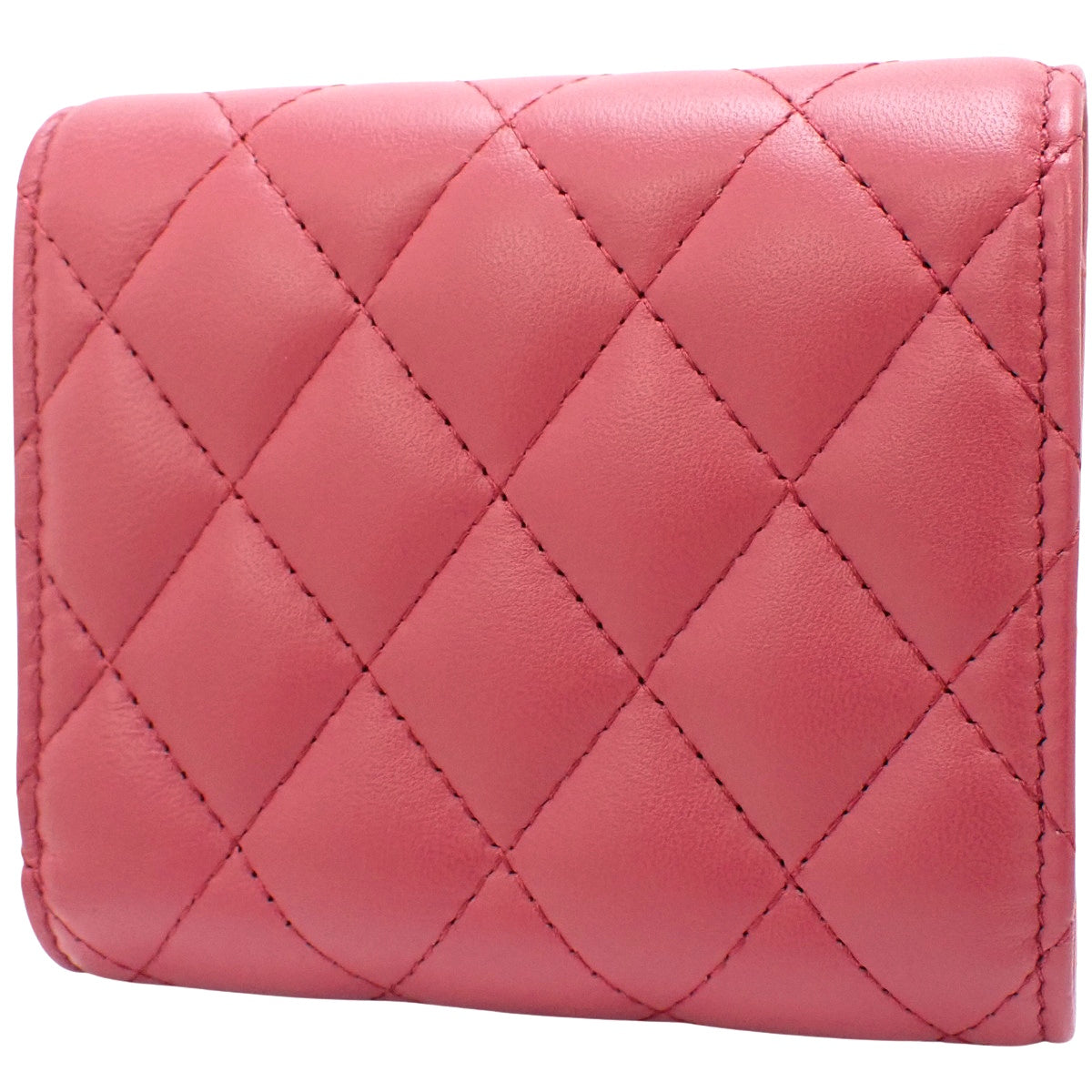 マトラッセ ココマーク 三つ折り財布 ラムスキン ピンク