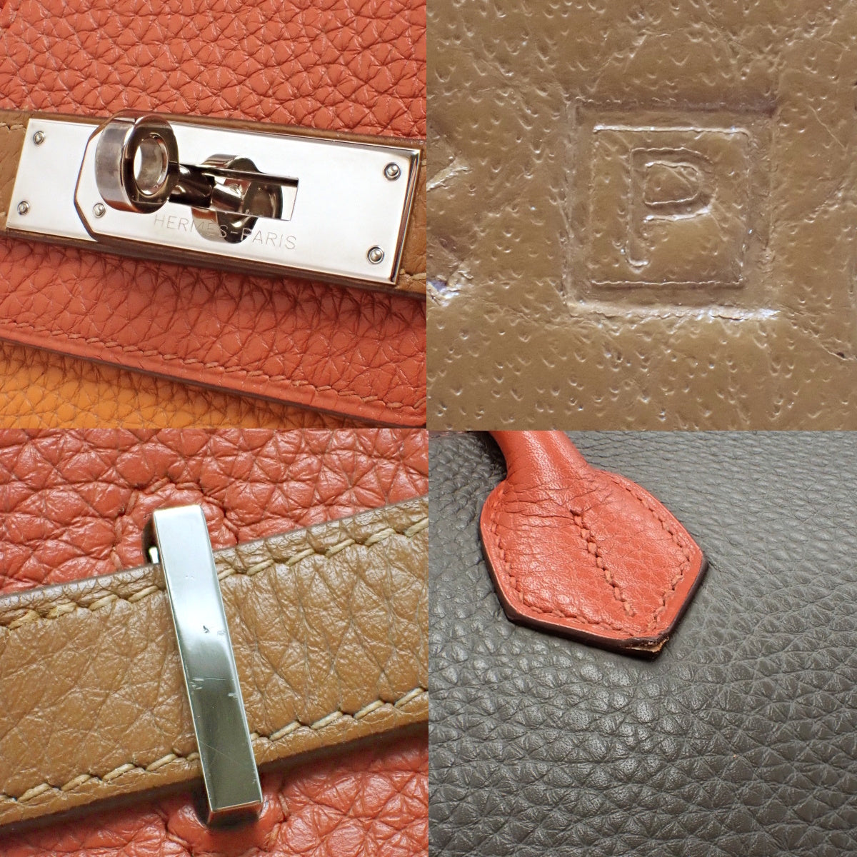 Birkin 30 Arlequin，Taurillon Clemence皮革，钯金五金件，橙色、伊坦色、血红色、蓝色伊德拉色、蓝色朗色，金色、银色五金件，□P刻印。