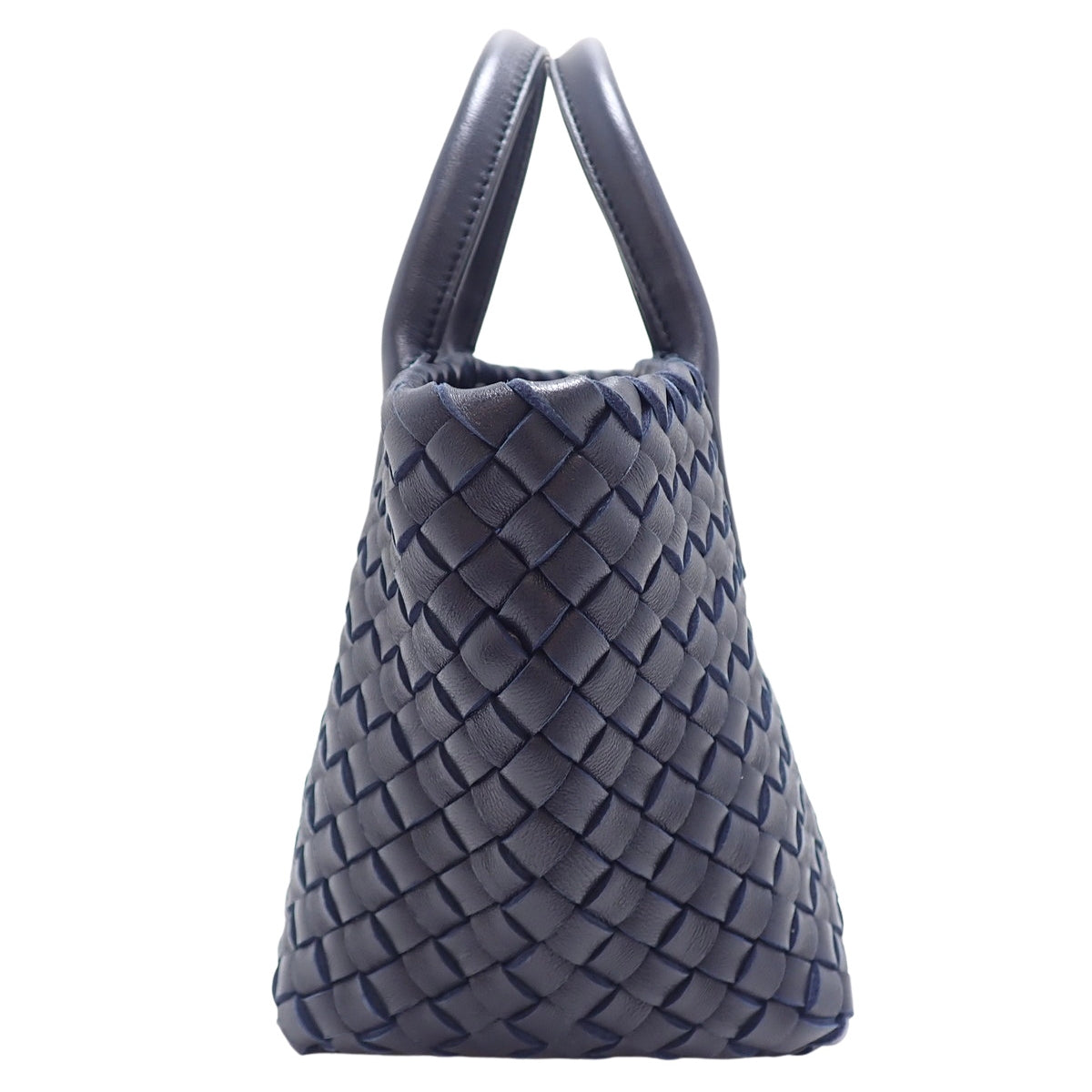 Intrecciato 2-way mini bag in navy calfskin