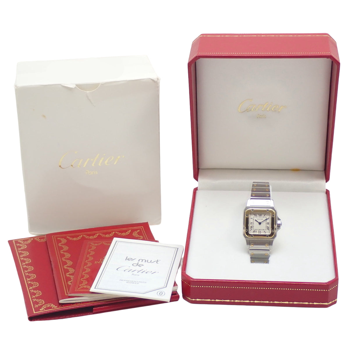 Santos-Galbee SM W20012C4 YG/SS 象牙色 石英表