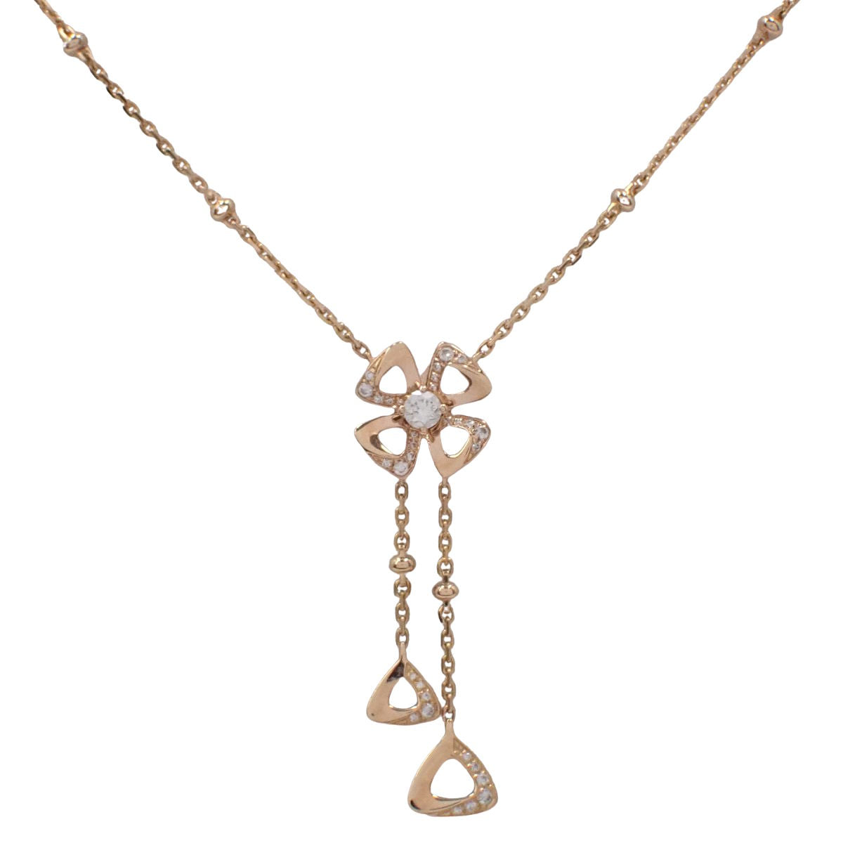 フィオレヴァー ネックレス ダイヤモンド D0.10,0.09 K18PG 7.8g