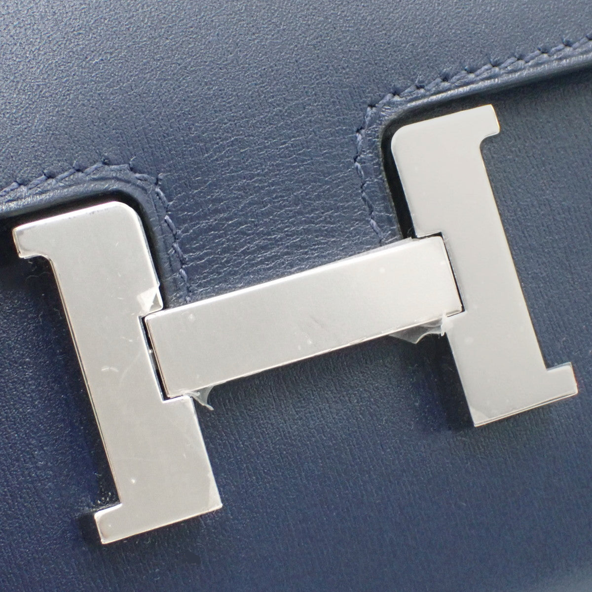 コンスタンス ロング トゥーゴー ボックスカーフ パラジウム金具 ブルーアビス シルバー金具 W刻印