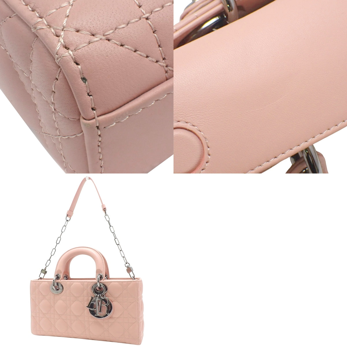 カナージュ LADY D-JOY ミディアム バッグ ラムスキン ピンク