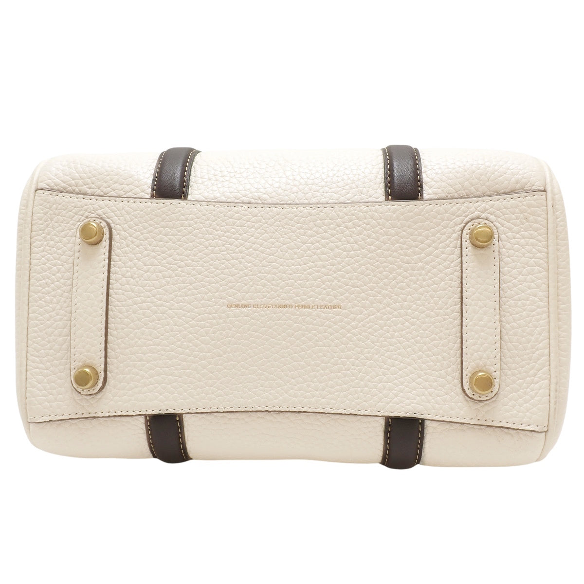 Ruby Satchel 25 皮革手提包 象牙白 深棕色 C8530