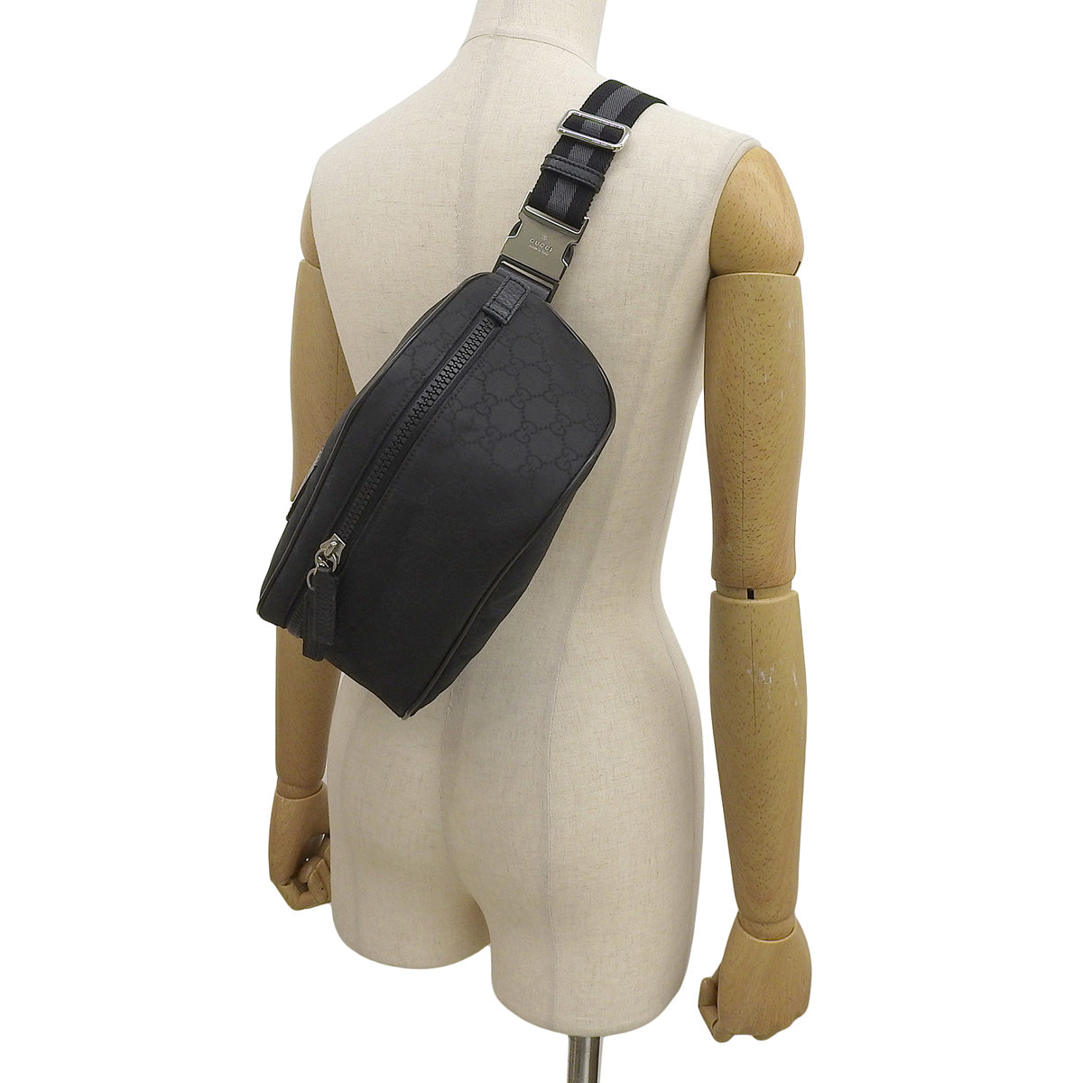 GG Body Bag GG Nylon Black 449182 Waist Pouch