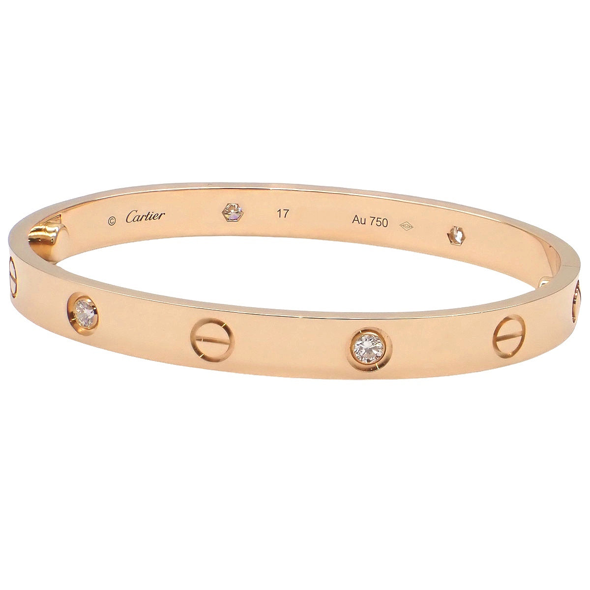 LOVE Bracelet, Classic Model, 4 Diamonds, K18 Pink Gold