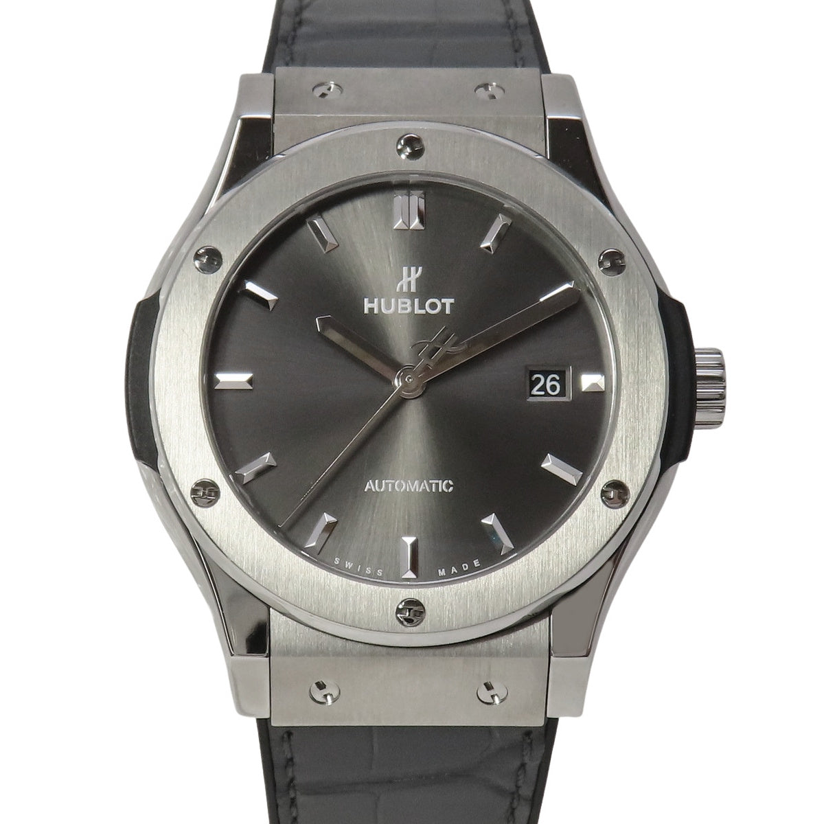 クラシックフュージョン レーシンググレー チタニウム 542.NX.7071.LR TI/革 グレー 自動巻き メンズ