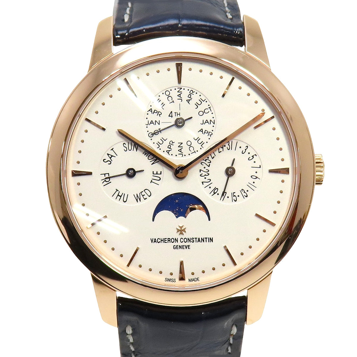 パトリモニー エクストラフラット・パーペチュアルカレンダー 43175/000R-9687 PG/革 ホワイト 自動巻き メンズ