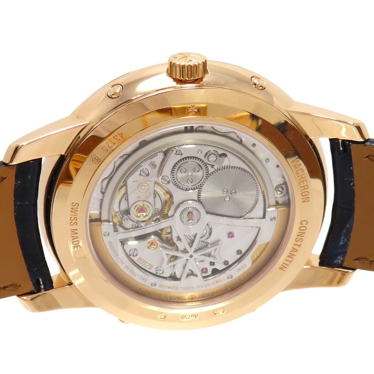 Patrimony 超薄万年历腕表 43175/000R-9687 PG/皮革 白色 自动男士腕表