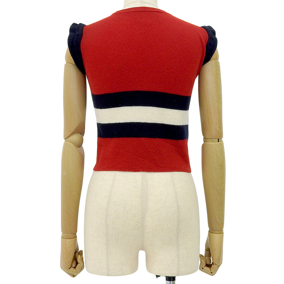 袖口荷叶边无袖针织衫 S