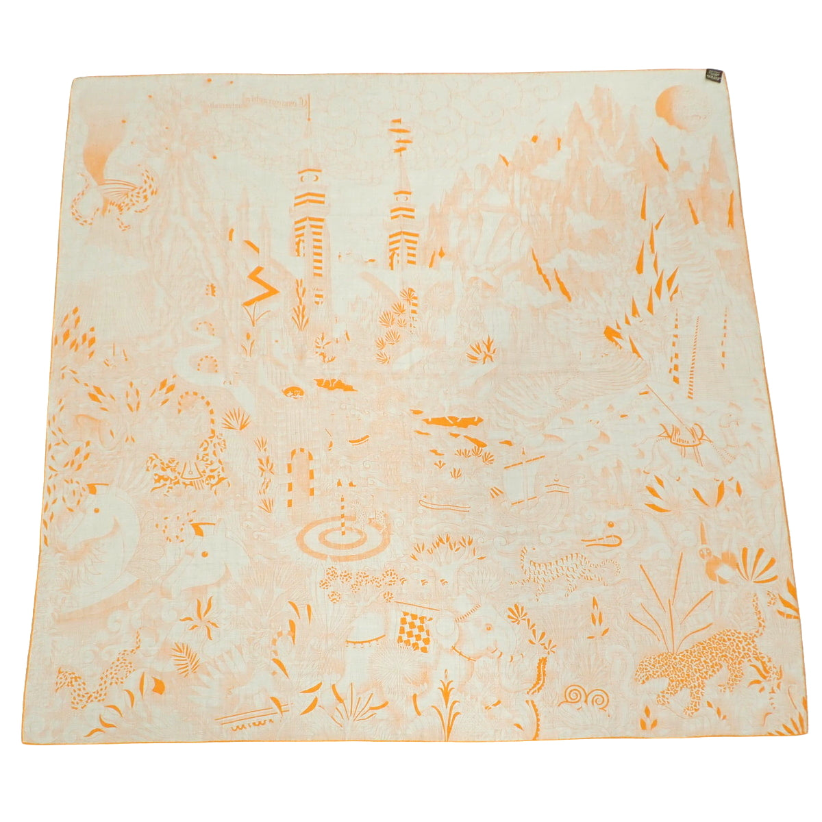 Cosmographia Universalis, a 140cm square scarf by Carré &amp; Söhne, made of cashmere and silk.