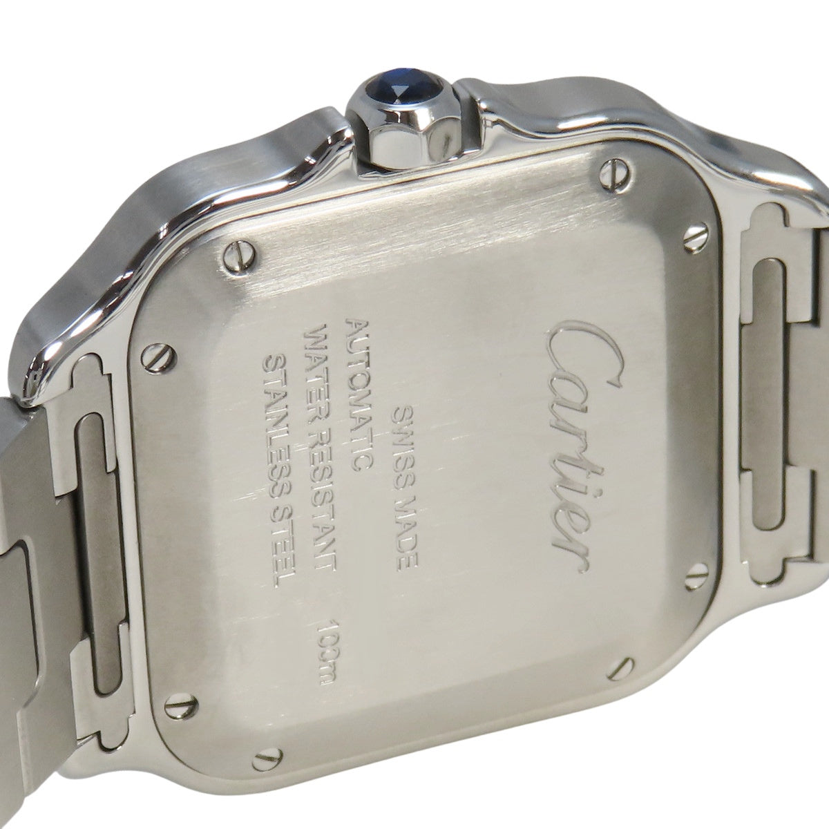 サントス ドゥ カルティエ MM W4SA0005 SS 自動巻き シルバー ダイヤベゼル