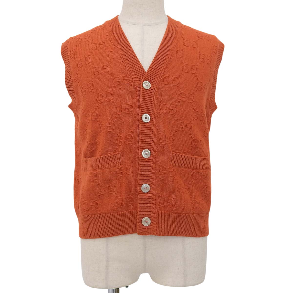 GG pattern knit vest, 2022, size M