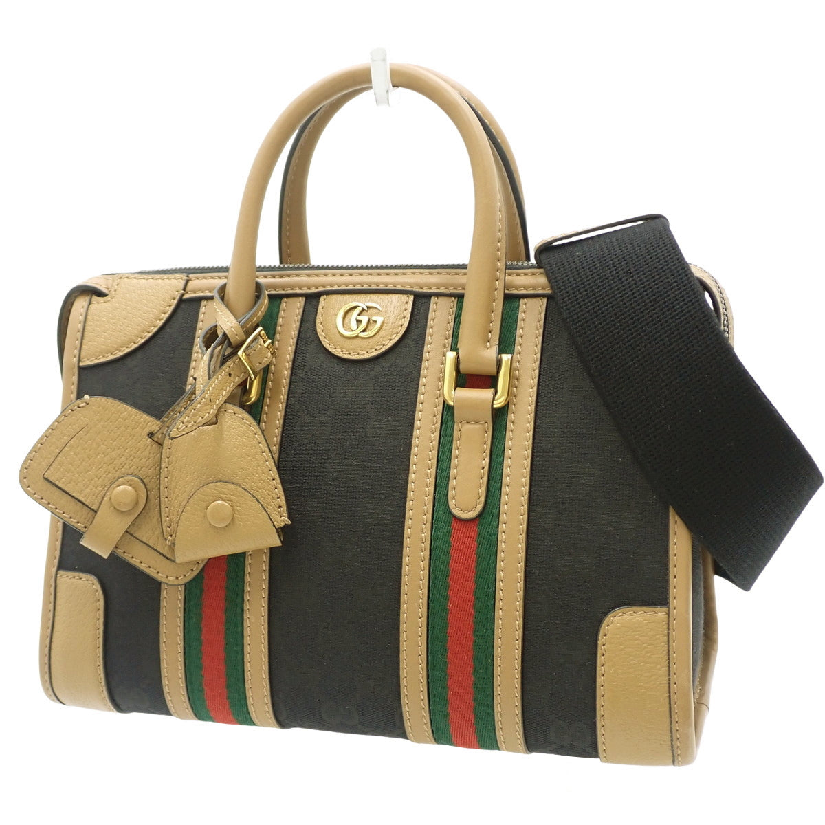 Webline GG手提包 2WAY包 GG帆布 皮革 黑色 棕色 绿色 红色 715772  Sherry Line 单肩包 斜挎包