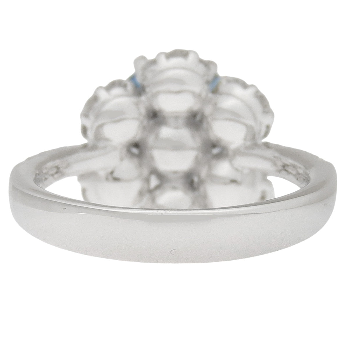 Blue Topaz and Diamond Ring, White Gold (18K WG)