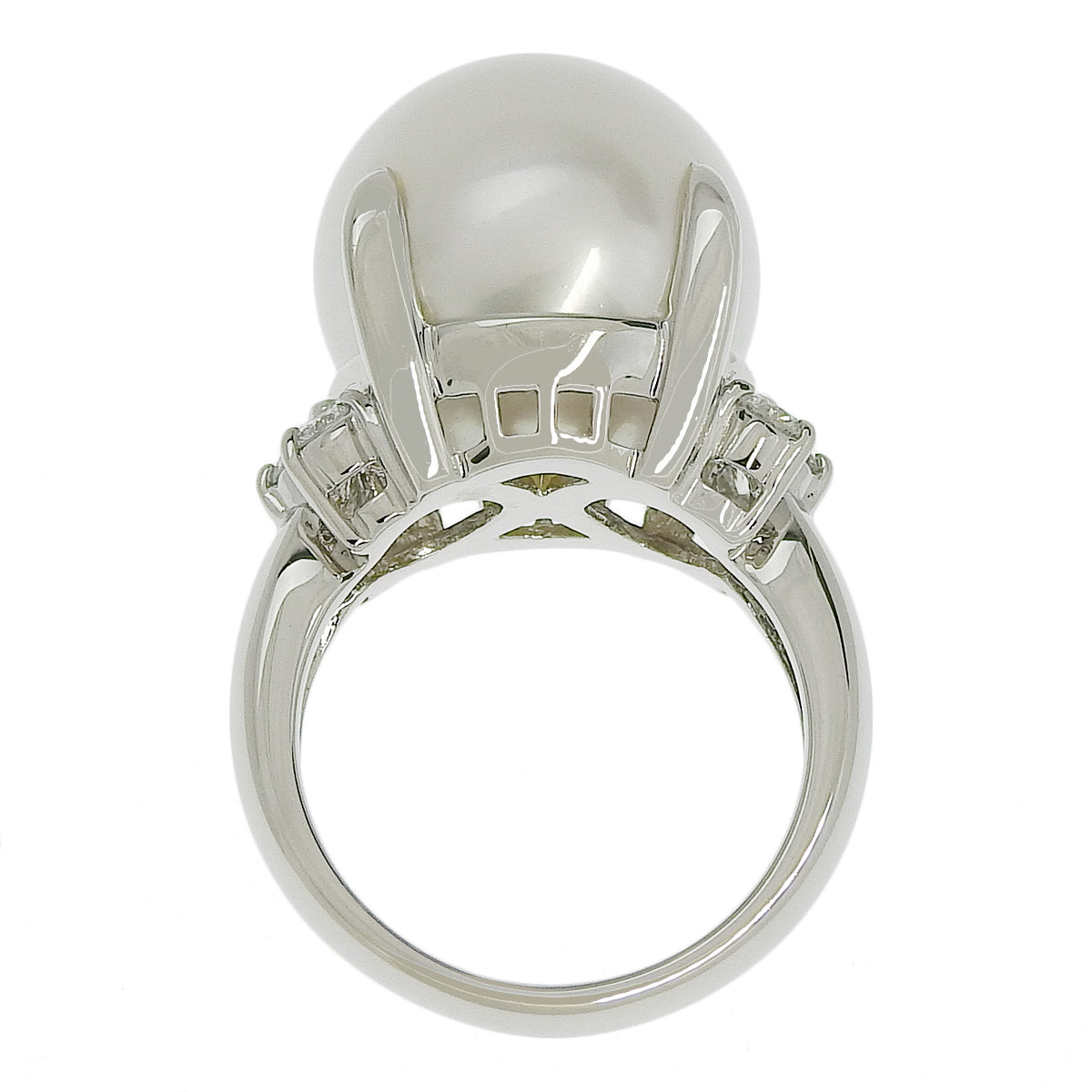 ビッグパール ダイヤモンド リング D0.46 プラチナ Pt900