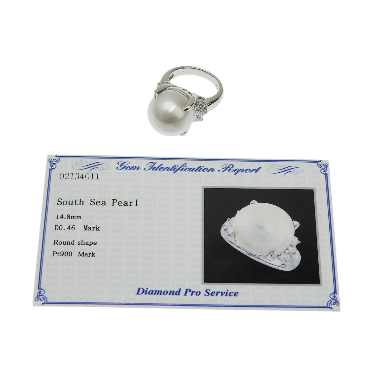 ビッグパール ダイヤモンド リング D0.46 プラチナ Pt900