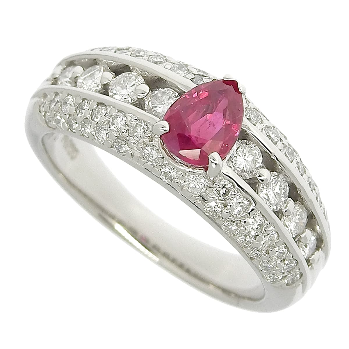 红宝石钻石戒指 R0.85/D0.83 铂金 Pt900