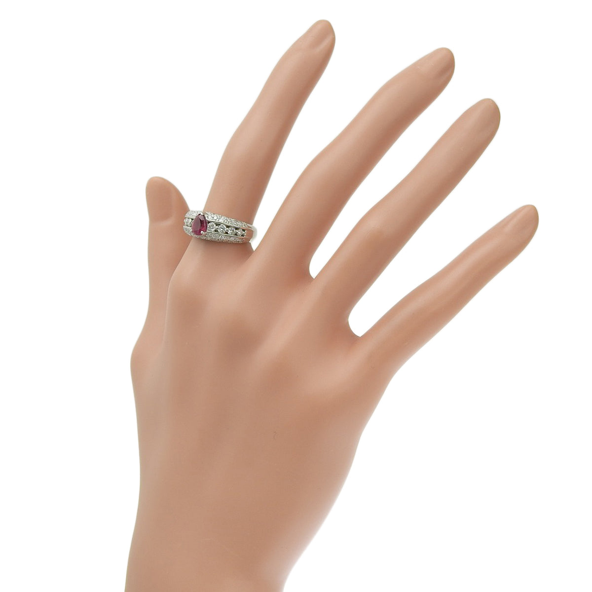 红宝石钻石戒指 R0.85/D0.83 铂金 Pt900