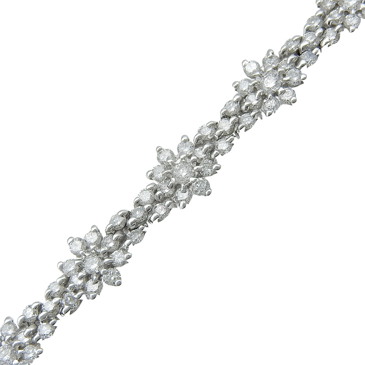 Diamond Flower Bracelet D4.50 White Gold K18WG