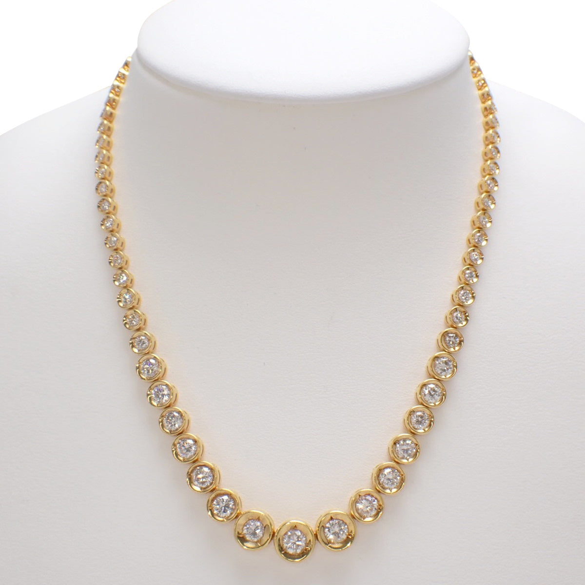 Tennis Diamond Necklace D10.06 Yellow Gold K18YG 36.3g
