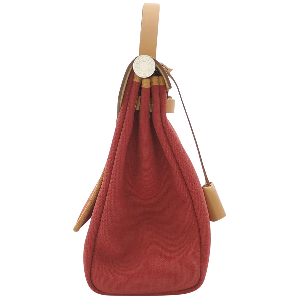 [Unused]  Alerbag Zip PM, Toile Military, Väche Hunter Leather, Palladium Hardware, Rouge Grenat/Natural Sable, Silver Hardware, B stamp.