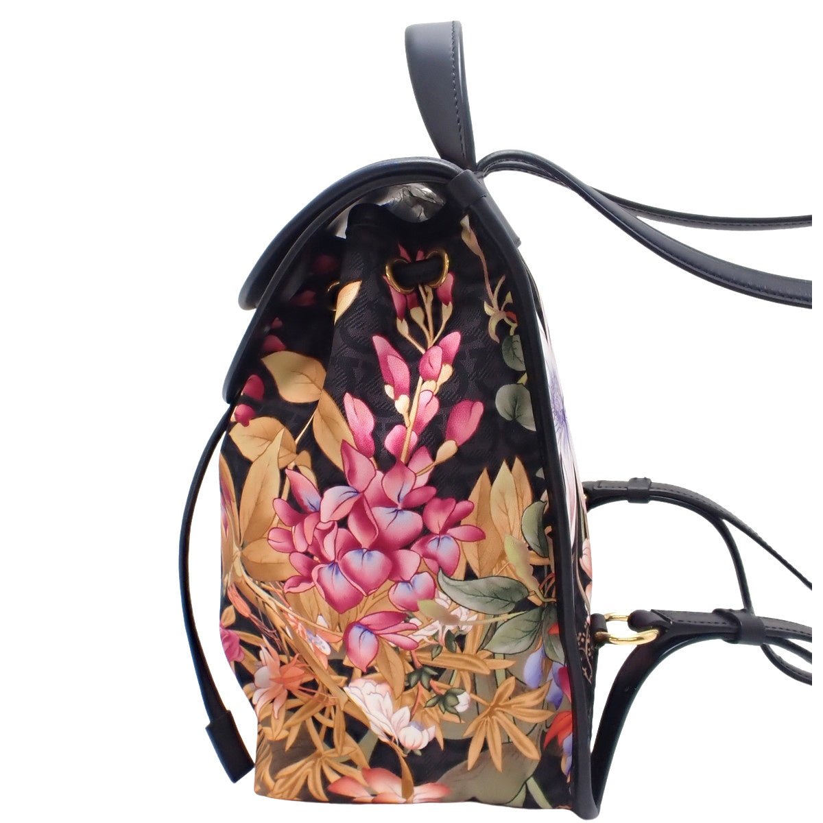 Gancini双肩包，尼龙材质，小牛皮，黑色，多色，21 H987