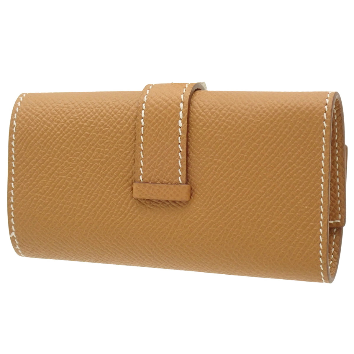 贝安钥匙包，小牛皮，金色，金色五金件，U刻印