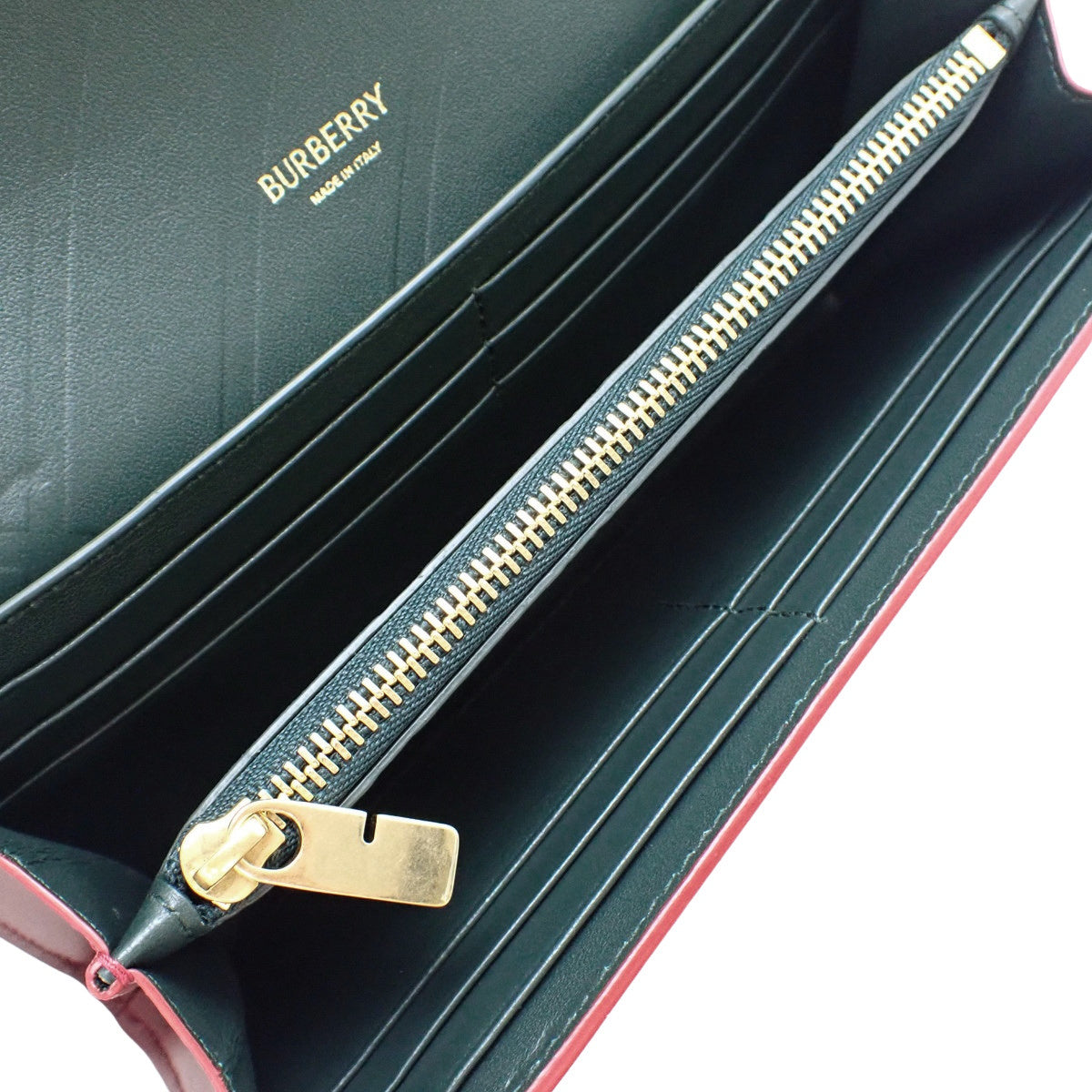 红色皮革长款钱包