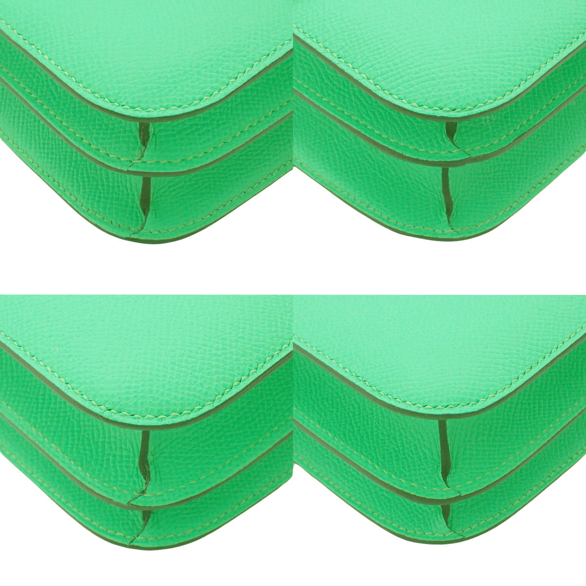 【未使用】Constance Mini 3，Miroir，Veau Epsom皮革，钯金五金件，Vert Comique色，银色五金件，B刻印