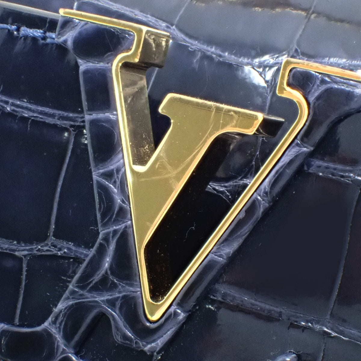 カプシーヌ MINI クロコダイル ネイビー