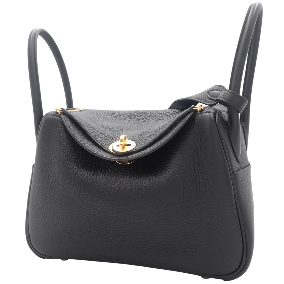 【未使用】Lindy 26  Taurillon Clemence  黑色  金色五金件  W刻印